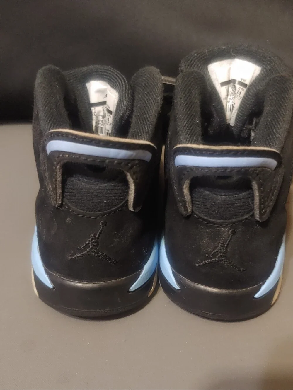 Nike Air Jordan 6 Retro Size Yoddler 8C UNC Black Univ Blue Sneakers 384667-006